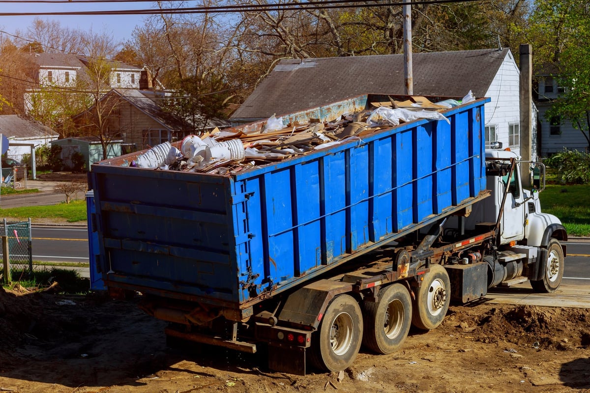Full container of collected junk ready to be hauled away